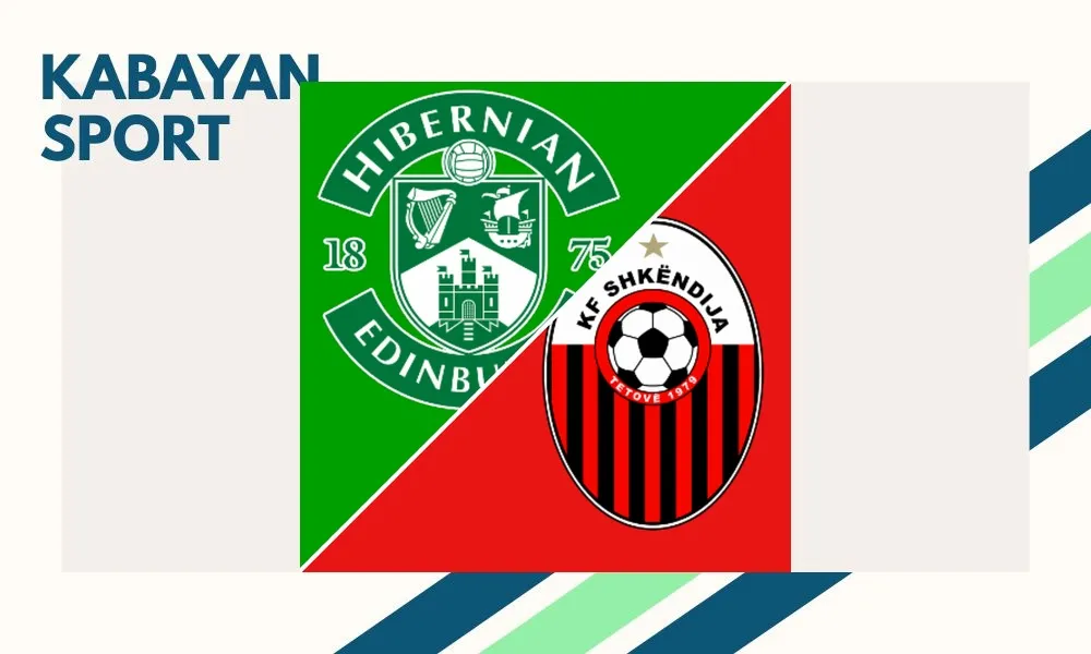 Pemain Hibernian merayakan gol kemenangan dramatis atas KF Shkëndija di Easter Road