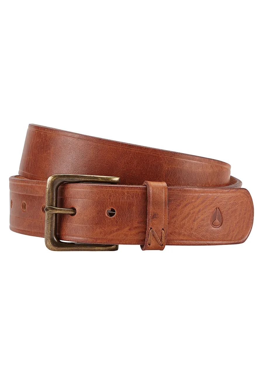 Ikat Pinggang Pria Nixon DNA Leather Belt Brown Wash