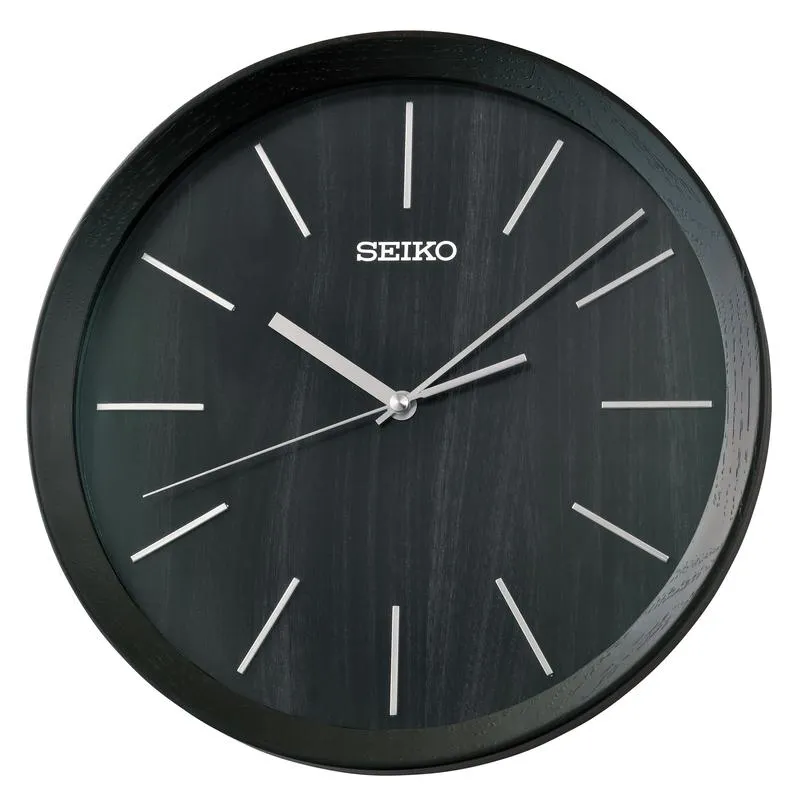 Jam Dinding Seiko Hitam QXA853KN Desain Minimalis Modern