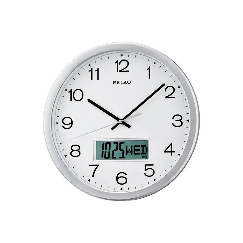 Jam Dinding Seiko QXL007SN Kalender Digital Diameter 35cm