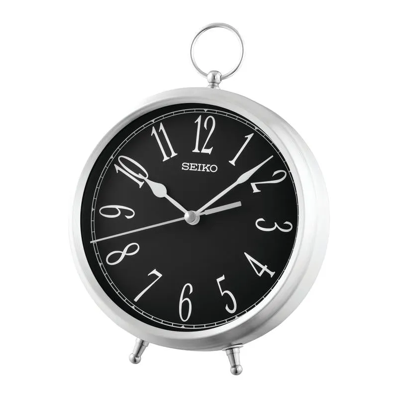 Jam Meja Seiko QXG155AN Silver Dial Hitam Original