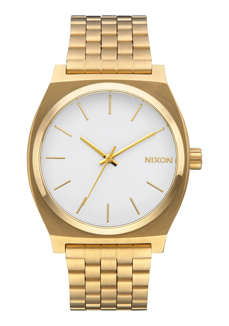 Jam Tangan Analog Nixon Time Teller Gold White