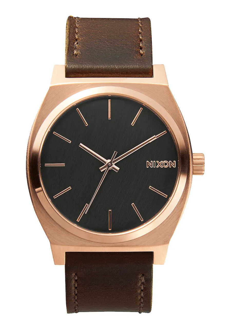 Jam Tangan Analog Nixon Time Teller Rose Gold Gunmetal Brown