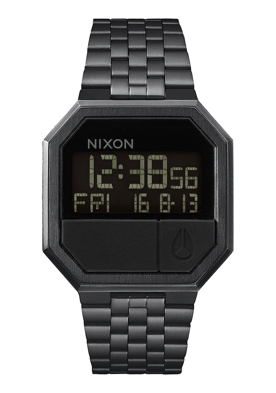 Jam Tangan Digital Nixon Re-Run All Black Stainless Steel