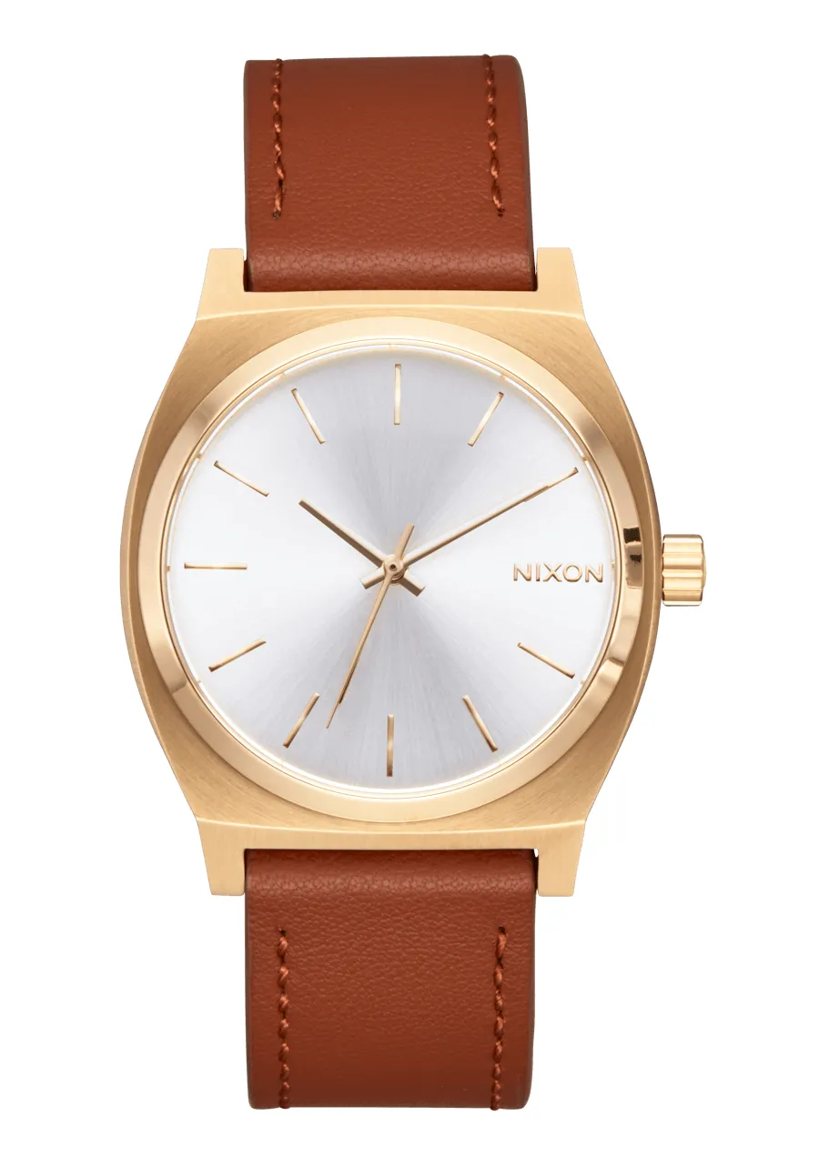 Jam Tangan Nixon Time Teller Leather Light Gold White Sunray