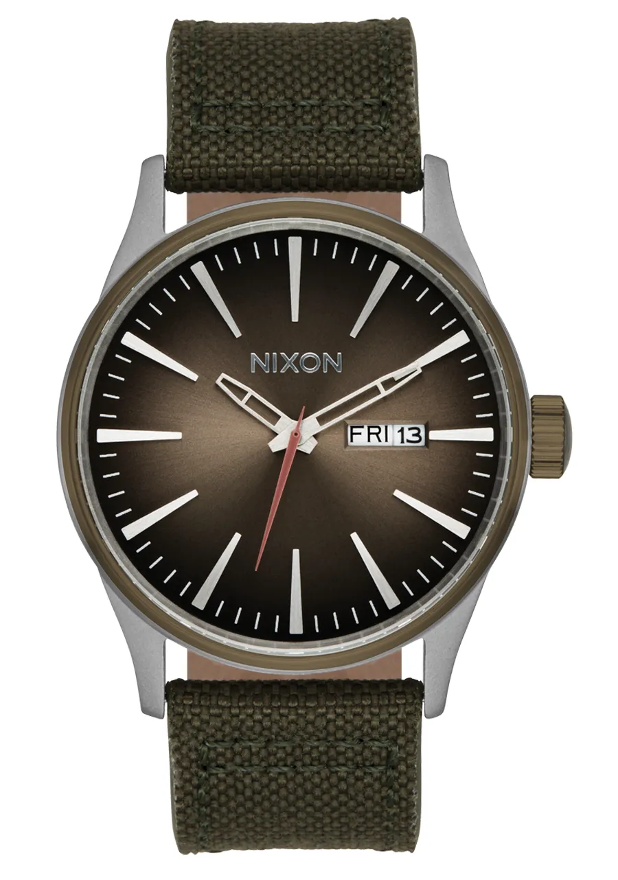 Jam Tangan Pria Nixon Sentry Nylon Silver Brown Forest
