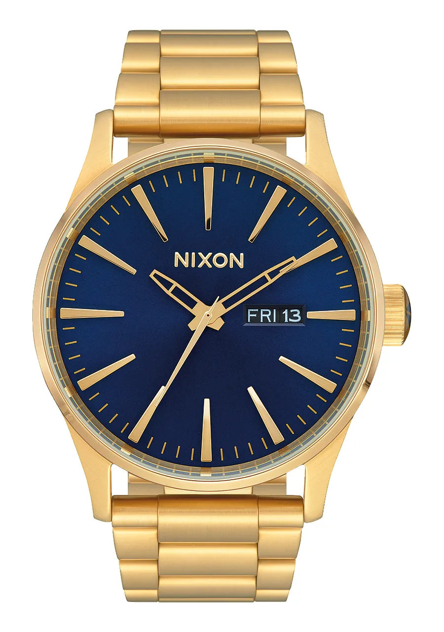 Jam Tangan Pria Nixon Sentry Stainless Steel Gold Blue