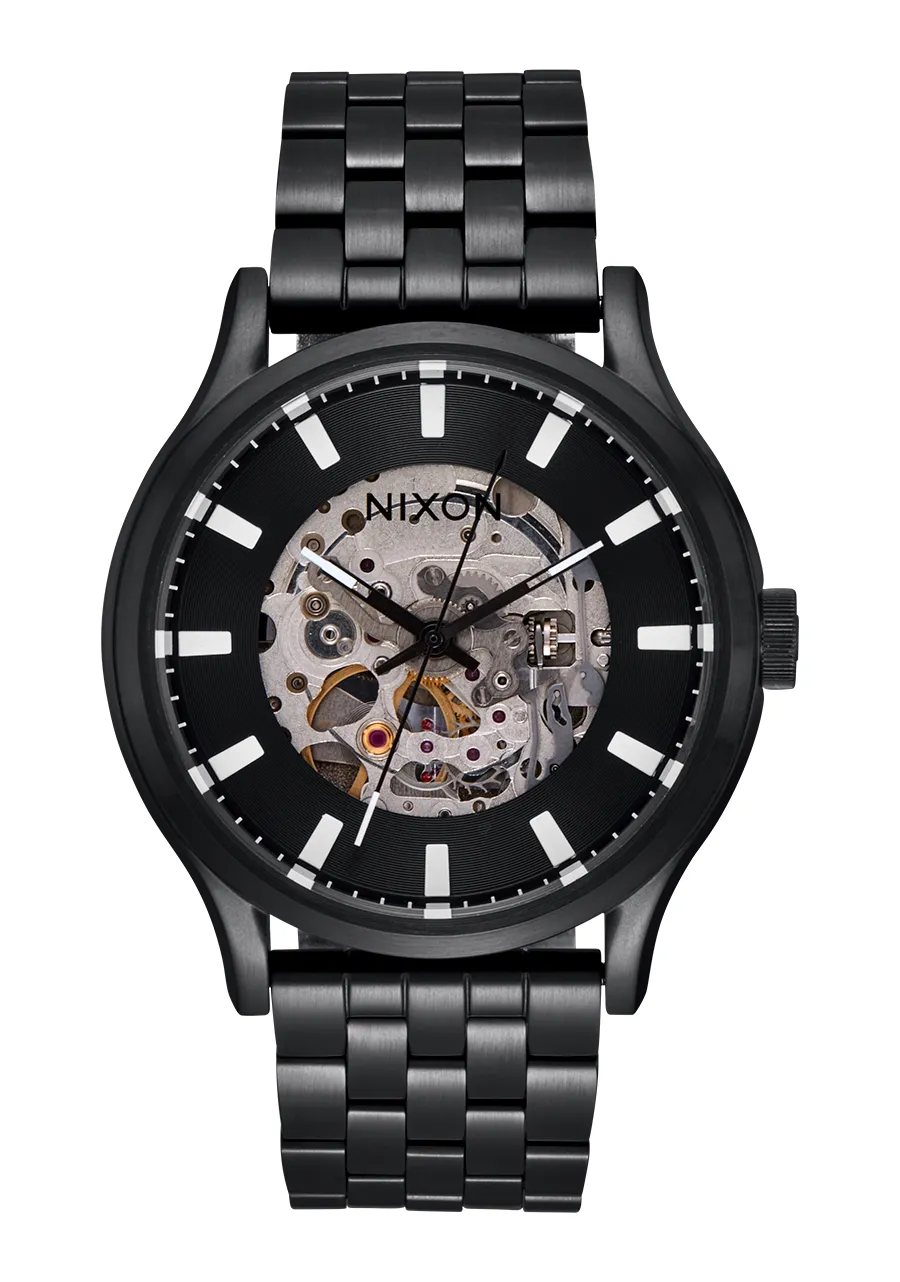 Jam Tangan Pria Nixon Spectra Black Automatic Skeleton