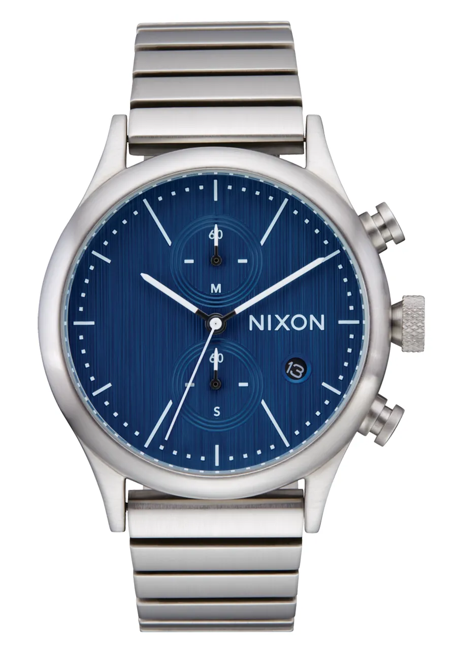 Jam Tangan Pria Nixon Station Chrono Silver Indigo