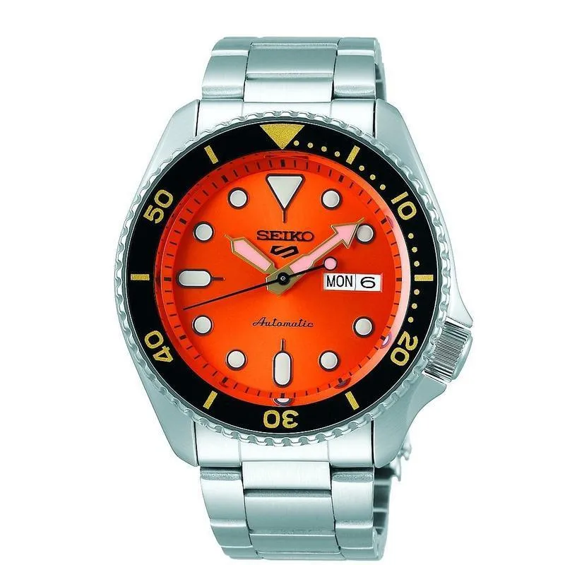 Jam Tangan Pria Seiko 5 Sports Automatic SRPD59K1 Orange Dial