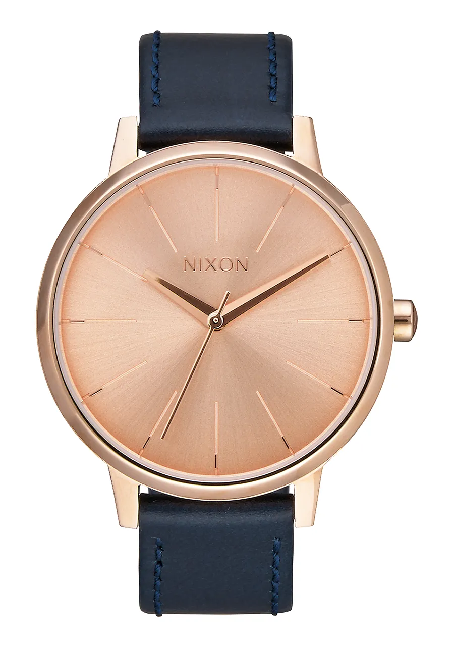 Jam Tangan Wanita Nixon Kensington Leather Rose Gold Navy