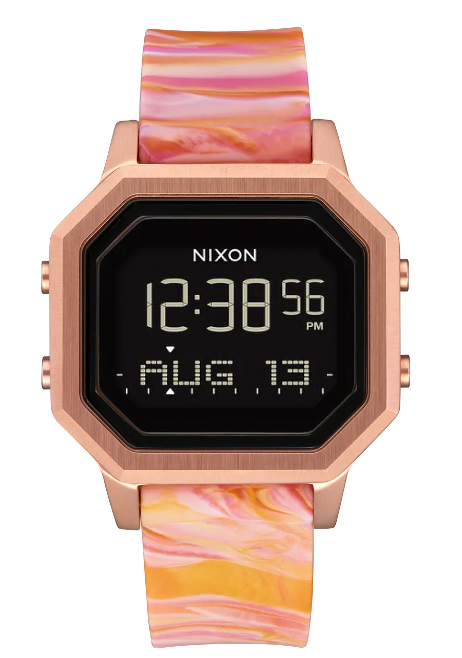 Jam Tangan Wanita Nixon Siren Stainless Steel Rose Gold Pink Marble