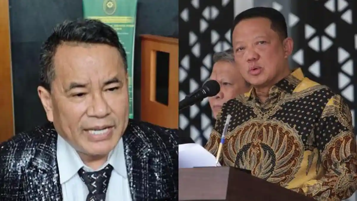 Suasana konferensi pers di Gedung DPR RI terkait respons Komisi III terhadap isu prosedur hukum penangkapan aparat penegak hukum.