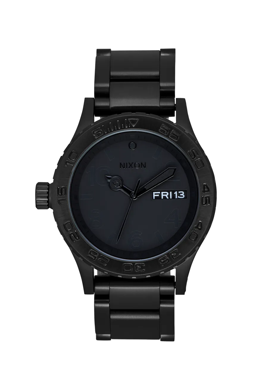 Jam tangan analog pria Nixon 42-20 All Black original dengan desain kasual elegan koleksi eksklusif Joy368