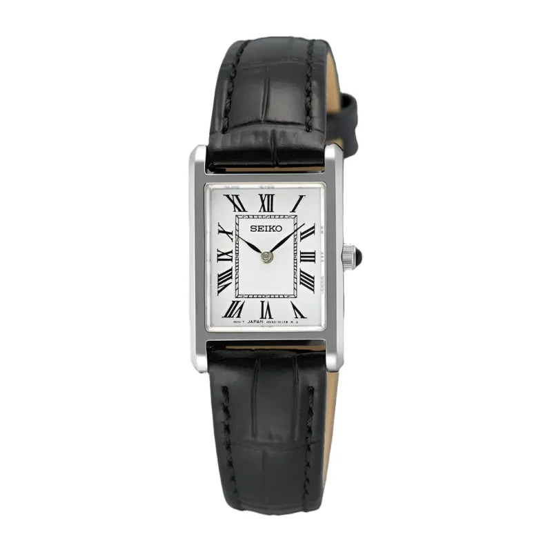Seiko Classic Quartz Ladies Watch dengan strap kulit hitam eksklusif di Joy368