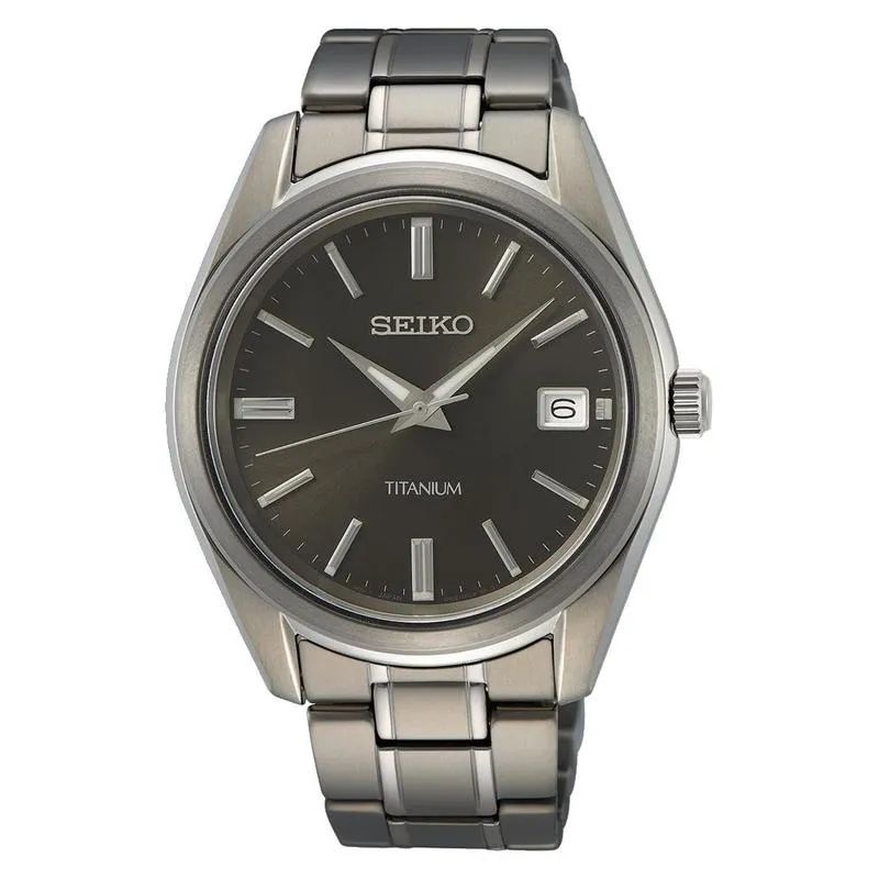 Jam tangan pria Seiko Titanium Dress Watch SUR375P1 dari Joy368