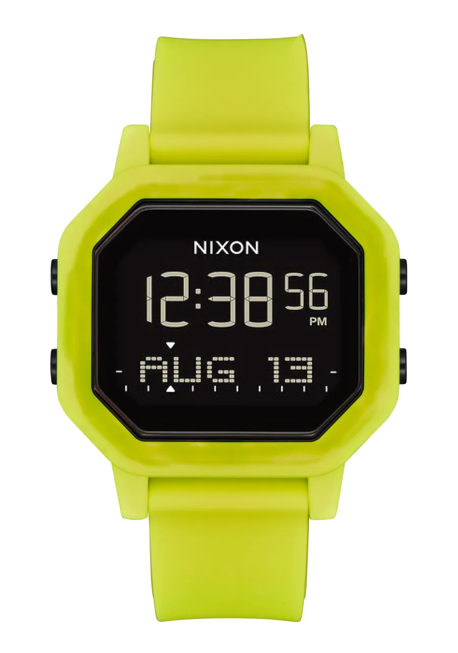 Jam tangan Siren Citron Black Joy368 dengan tali silikon lembut dan casing kuning hitam