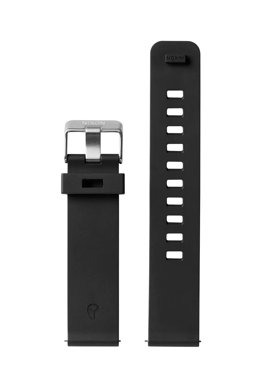 Strap Jam Tangan 20mm FKM Rubber Hitam