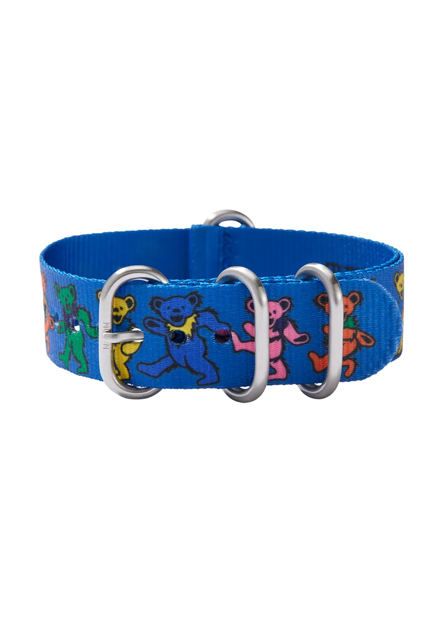 Tali Jam Tangan Grateful Dead 20mm Recycled NATO Band Blue Dancing Bears