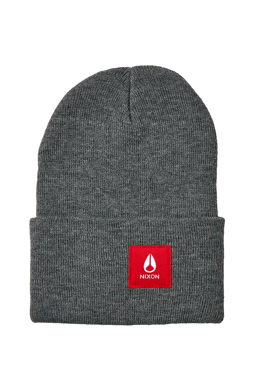 Topi Kupluk Rajut Nixon Hume Beanie Heather Gray