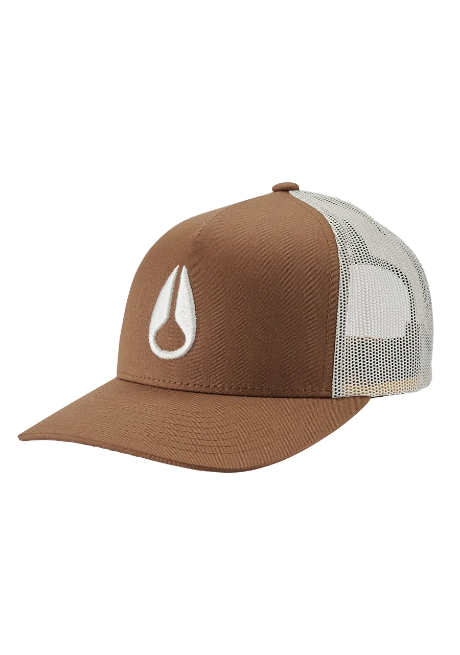 Topi Trucker Pria Nixon Iconed Brown Off White